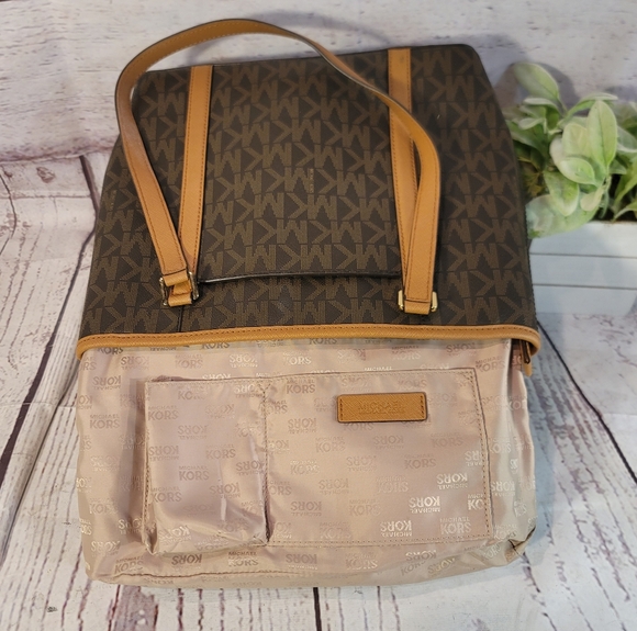 Michael Kors Sady Brown Top Zip Tote Bag - Picture 7 of 14